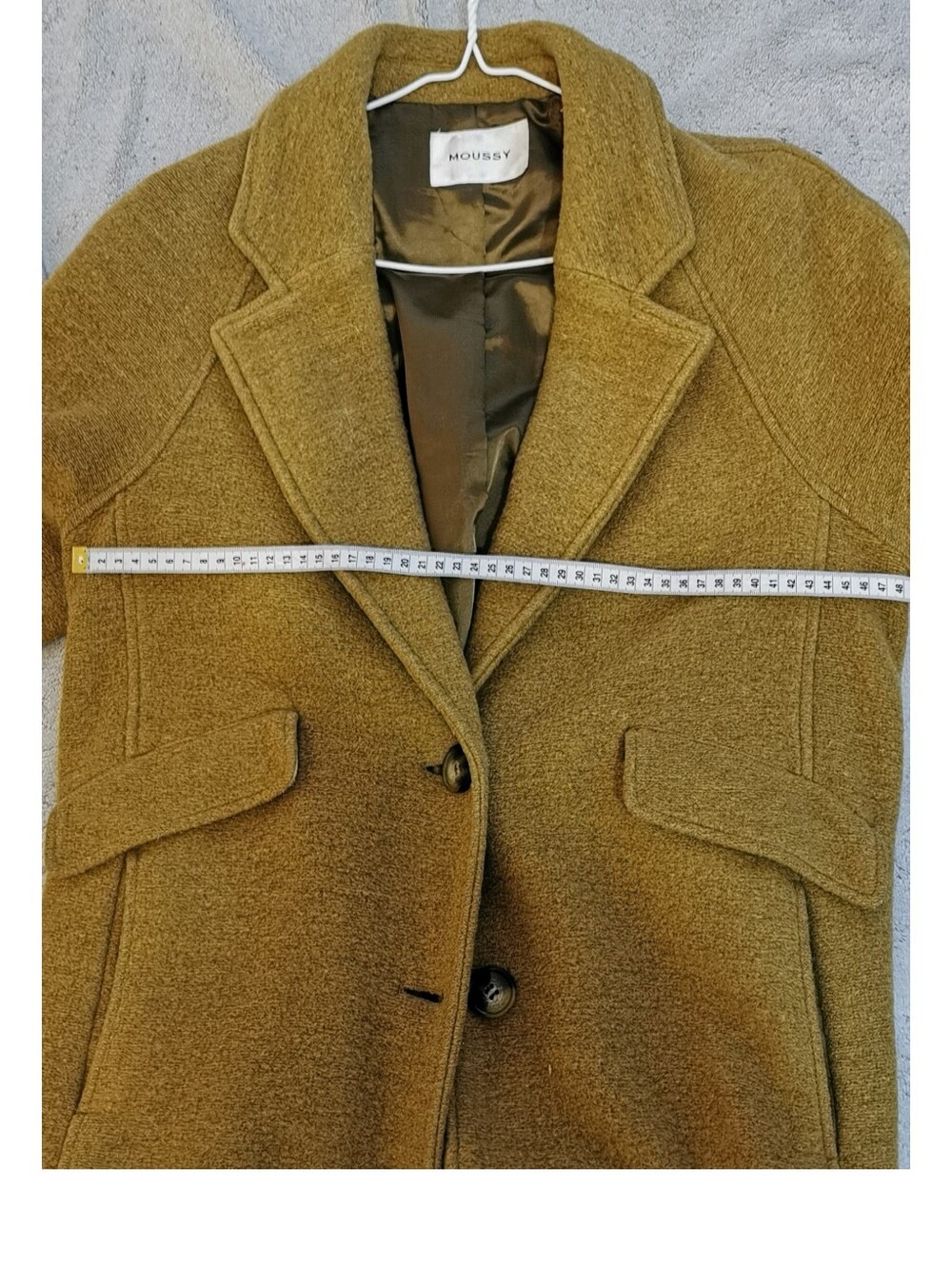 66% Wool Moussy Wool Blend Long Coat Camel 66% Wool Size 1 (160/80A) - Picture 9 of 10